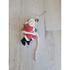Santa Claus climbing rope tree ornament Xmas