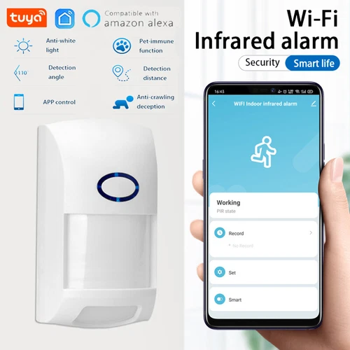 Tuya Smart WiFi Infrared Detector PIR Motion Sensor Home Security Google Alexa