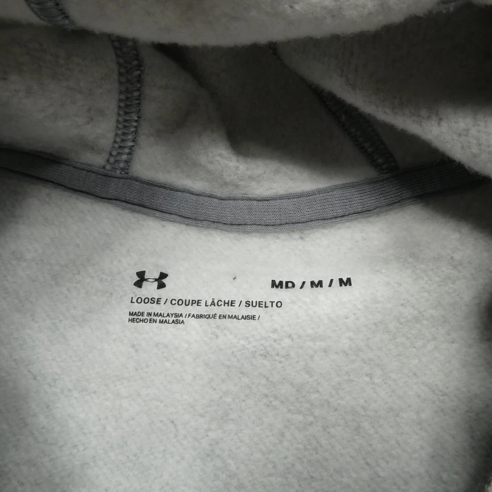 Under Armour Hoodie Womens M Gray Fleece Full Zip Hooded Sweatshirt Loose Fit - Image 3 of 4