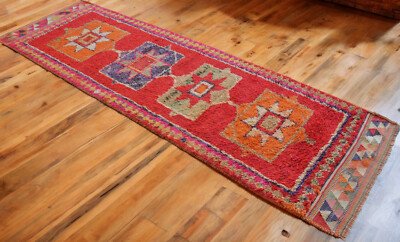 Turkish Runner Rug, Hand Made Rug, Tribal Wool Rug, Ethnic Runner Rug 3 ...