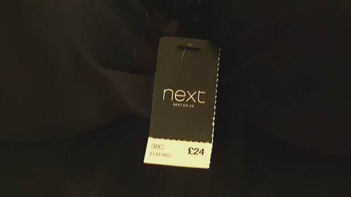 SIGUIENTE Traje de Baño Tankini Talla 85C Top Correa Ajustable Acolchado Detalle Dorado Negro Nuevo con Etiquetas - Imagen 4 de 7