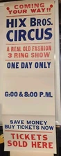 RARE HIX BROTHERS 3 RING CIRCUS ONE DAY ONLY 2 COLOR PAPER Poster from 1930s NY