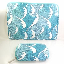 Laptop Sleeve Case Bag For 13-13.3" Laptops Accessory Pouch. BLUE WAVES