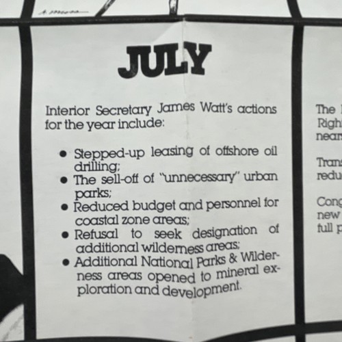 Anti The Reagan Right Wing 1982 Calendar Poster Political Original Democrat Vtg - 第 8/12 張圖片