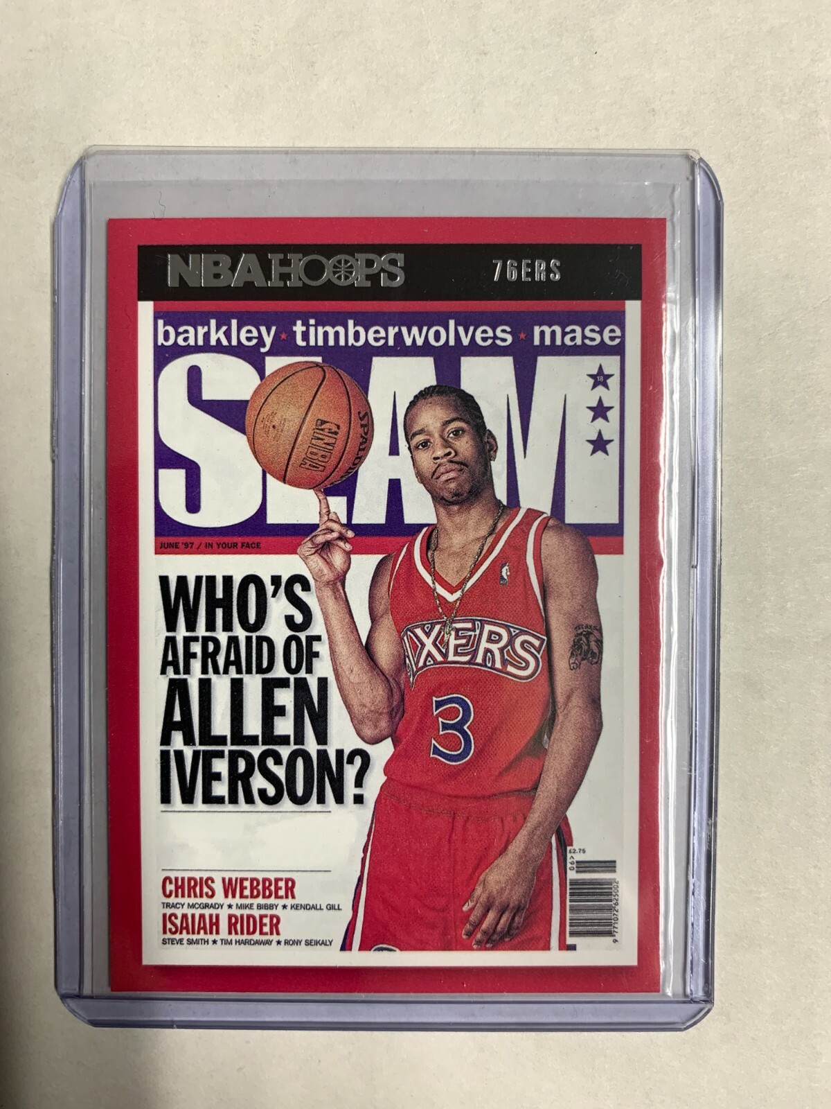 Allen Iverson 2021-22 Panini Hoops SLAM Magazine Cover Philadelphia 76ers #18