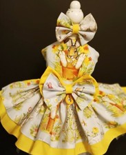 DOG HARNESS DRESS  SUMMER BUNNY   NEW HANDMADE FREE SHIPPING