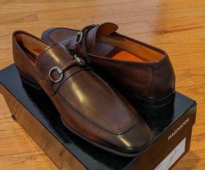 magnanni leather bit loafer