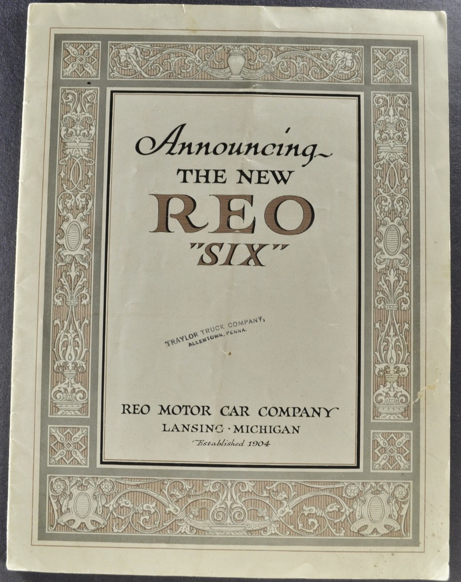 1920 REO Six Motor Car Brochure T6 Roadster Touring Coupe Sedan