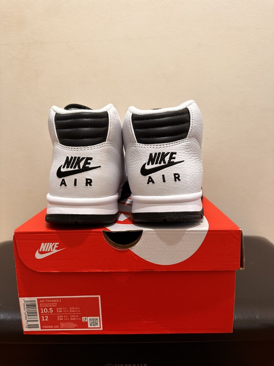 NIB Nike Air Trainer 1 Shoes White Black FB8066-100 Men display picture 3