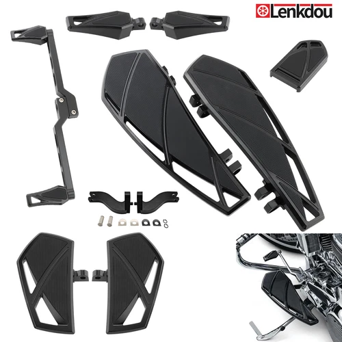 Black Phantom Floorboards Footboards For Harley Touring Road Glide Street Glide