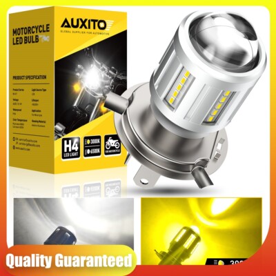 H4 9003 Motorcycle Bulb LED Amber/Yellow 200% Brighter Plug and Play High Power