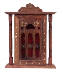 Wall Hanging Inlay Keys Hanger Key Holder Sheesham Wood Hand Crafted Cabinet