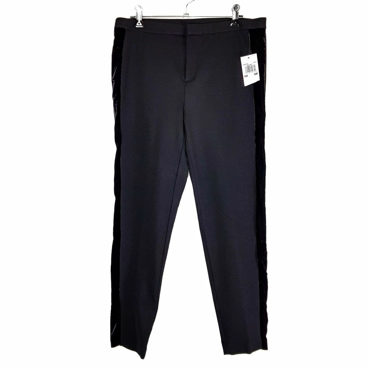 MICHAEL KORS Petite Women s Black Velvet Trousers Straight Business Work Pants