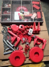 Huge lot! E-SAFE LOCK-OUT LOCKED OUT TOOLS INDUSTRIAL W/ Cabinet "AS IS"