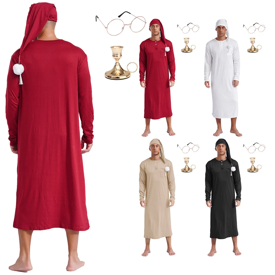 Hombres Bata Ropa para el hogar Ropa para dormir Pijamas Ropa de salón Pompón Conjunto Baño Gafas Foto 4 de 4