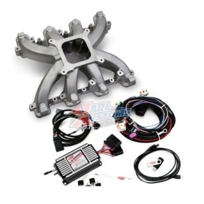 Holley 300-131 LS3 Single Plane Satin Carb Intake & MSD 60143 Black Ignition Box
