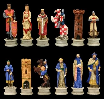 Schachfiguren Set - Kreuzritter vs. Sarazenen | Templer, Veronese, H 6,5-8 cm