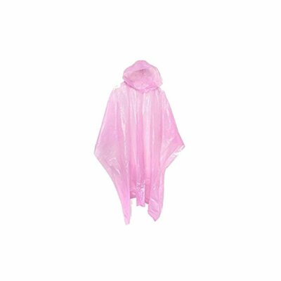 Adult Rain Poncho Pink Waterproof Plastic Disposable Rain Hat Hood