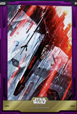Topps Star Wars Card Trader 2022 Illustrated Purple ESB W3 X-WING 125cc