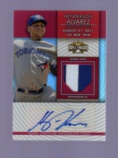 2012 Topps Triple Threads .. Henderson Alvarez Auto Patch Ruby #1/1 .. Blue Jays