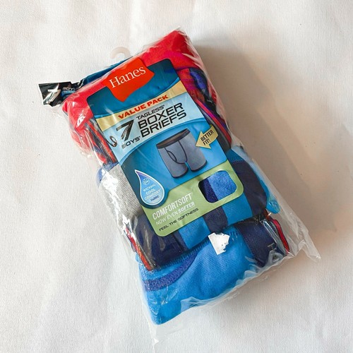 New HANES Boys Tagless Boxer Briefs Multicolor Underwear, S/P - Only 6 inside