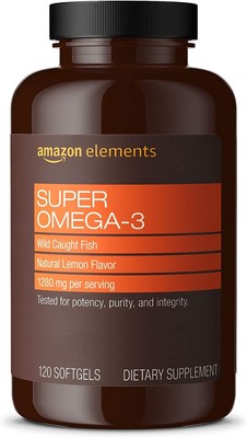 Super Omega-3 with Natural Lemon Flavor, EPA & DHA Omega-3 fatty acids, 120 C...