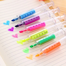 6pcs Kawaii Syringe Highlighter Pens Needle S...