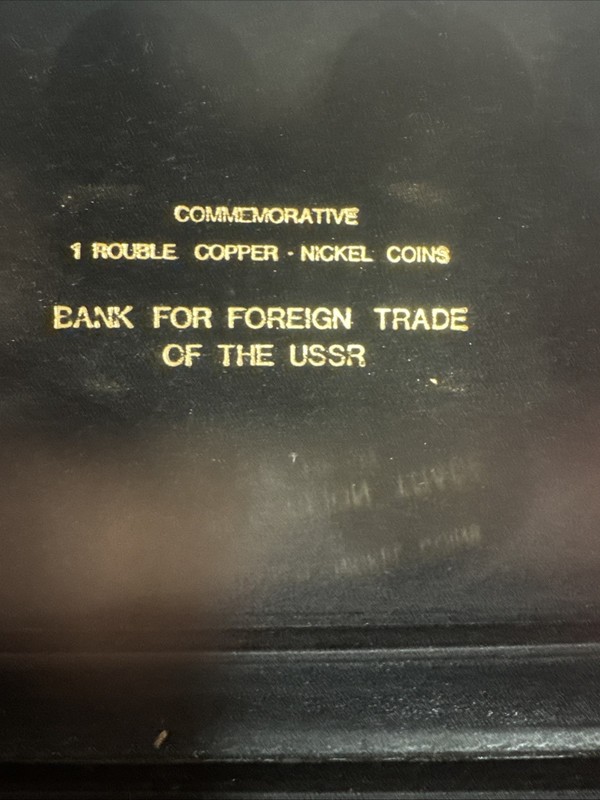 1980 USSR Moscow Olympic Commemorative 1 Ruble Set 6 Coins Original Bank Case