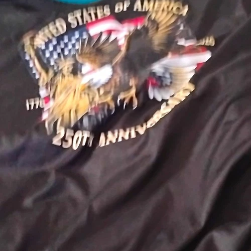 Men's XL Black Cotton Crew Neck Short Sleeve USA Eagle Graphic 250th T-Shirt - product listing photo