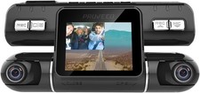 Pruveeo MX2 Car Dash Cam Dual Lens 120 plus 120 Degree Wide Angle, Dash Camera