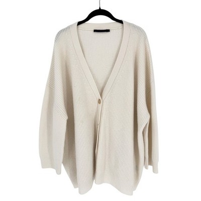 Jenni Kayne *FLAWED* Cashmere Cocoon Cardigan In Classic Ivory Plus Size 2X Soft