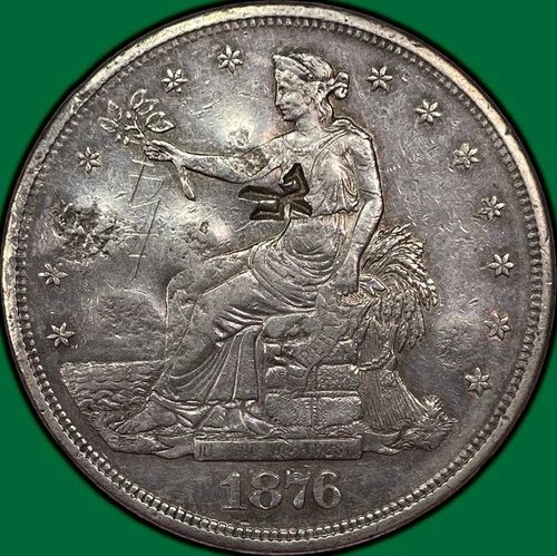 1876-S Trade Dollar Extremely Fine XF Coin, Chopmarks #32941