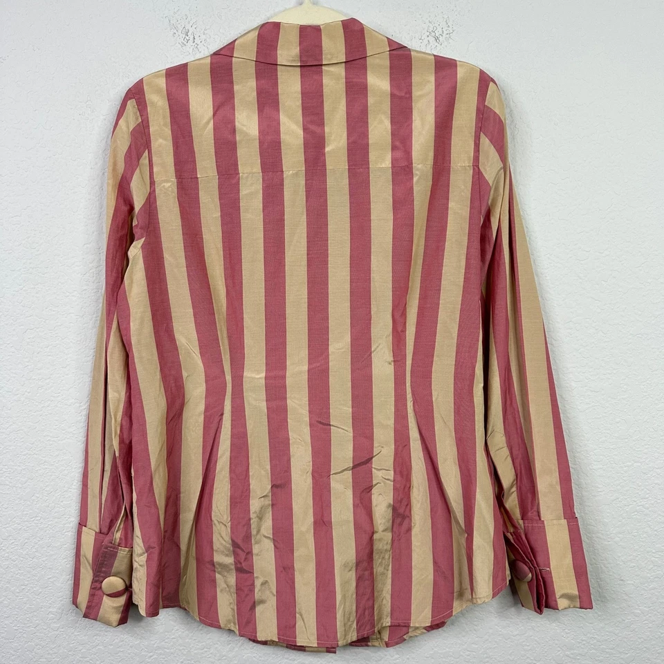 Camisa J. Peterman Mujer 6 Rosa Beige Mezcla Seda Preppy Femenina Retro Ecléctica Foto 2 de 4