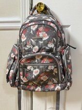 Bananafish Studio Floral Backpack Diaper Bag Gray Pink White Adjustable Straps
