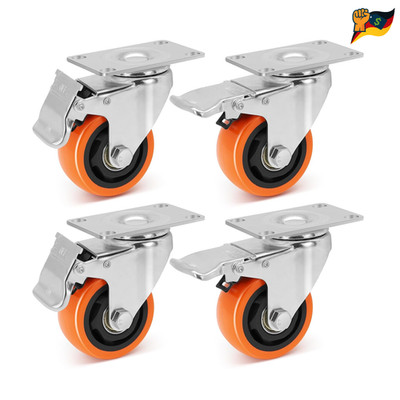 Fahrzeugrollen 75 mm 4 Bremsen Doppelsperre