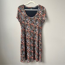 Vintage Karen Kane Dress Women's XL Floral Mesh Black 90s Grunge Y2K Fairy Goth