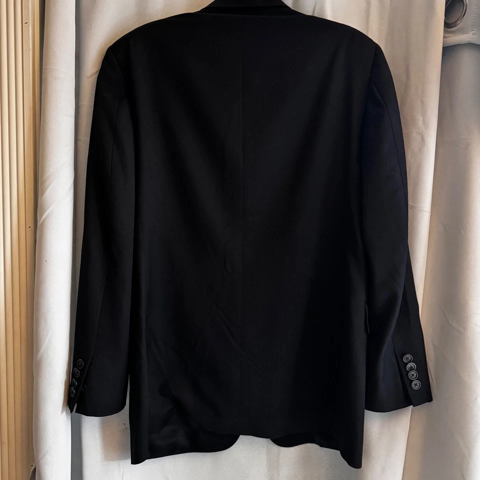 Blazer Barneys New York Negro Lana Hecho en Italia Forrado en Rayón Para Hombre Talla 40R Foto 2 de 4