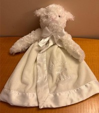 Bearington Baby Collection White Lamb Sheep Security Blanket Lovey Blessed Cross