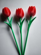 3D Printed Tulips PLA – Everlasting Flower Gift – Home Desk Decor - Set of 3