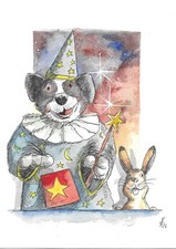 Original Aquarell-Tuschemischtechnik der gros...