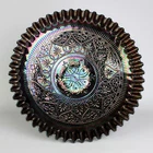 Fenton Hearts and Flowers Amethyst Carnival Bowl, Vintage Glass, 8228 11"