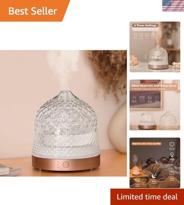 200ml Glass Essential Oil Diffuser with Colorful LED for Home Relaxation