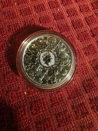 2021 Great Britain Queen’s Beasts Completer 2 oz Silver .999 Coin BU, in Capsule