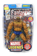 2002 TOY BIZ MARVEL LEGENDS SERIES II 2 THE THING with COMIC BOOK & WALL DISPLAY