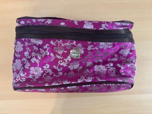 London Soho New York Cosmetic Bag Makeup Bag Purple and Silver