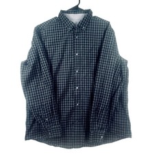 George Mens XL Classic Fit Plaid Button-Down Shirt EUC