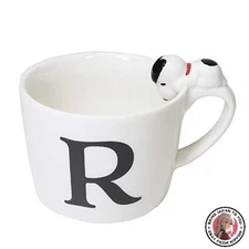 NEW Marimocraft Snoopy Mug with Figure Initial Mug/Alphabet R PEANUTS