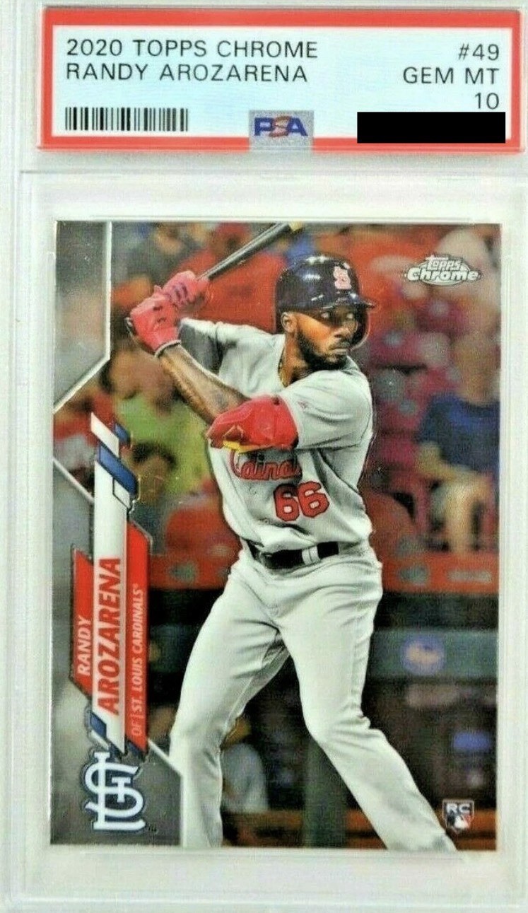 2020 TOPPS CHROME #49 RANDY AROZARENA ROOKIE CARD - PSA 10