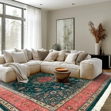 8'2''x10'2'' Hand Knotted New Zealand Wool Teal Medallion 300 KPSI Rug