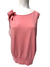 Ann Taylor Loft Women's Blush Pink Bateau Neck Sleeveless Top Sz S